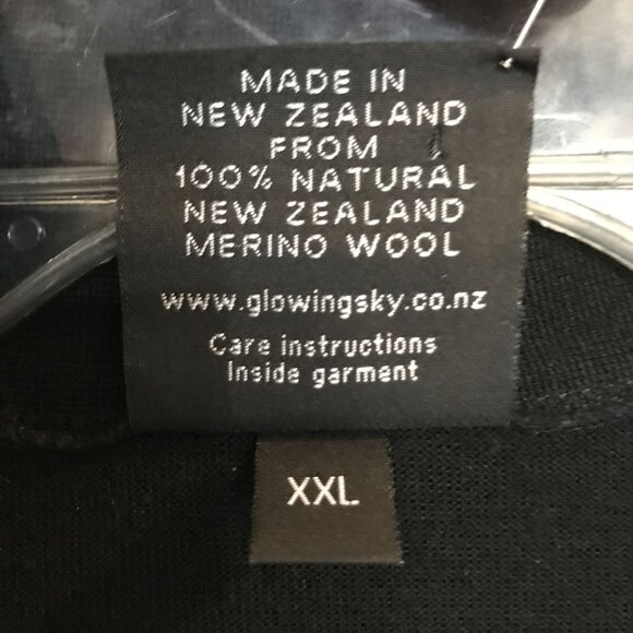 Glowing Sky Mens XXL Black Merino Wool Half-Zip Sweater Lightweight Base Layer - Picture 5 of 12